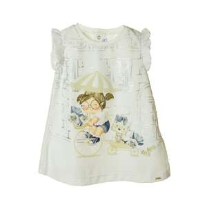 Mayoral fehér, fodros, csillogó mintás lányka ruha – 74 cm 62540616 Kislány ruha