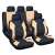 Autós üléshuzat szett bézs és fekete színben, 9 darabos, univerzális méret, védje meg autója üléseit