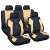 Autós üléshuzat szett bézs és fekete színben, 9 darabos, univerzális méret, védje meg autója üléseit