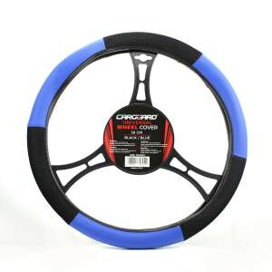 Car steering wheel cover, blue and black, 38 cm, universal fit, Cargard - Carguard Car Steering Wheel Cover