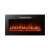 Black electric fireplace with realistic LED flames and logs