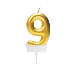 Gold number 9 birthday candle - Birthday Candle & Cake Topper
