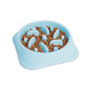 Blue slow feeder bowl for dogs, prevents gulping and promotes healthy eating - Pet Feeding and Water Bowl