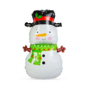 Snowman foil balloon, 81 x 49 cm, Christmas decoration - Balloon