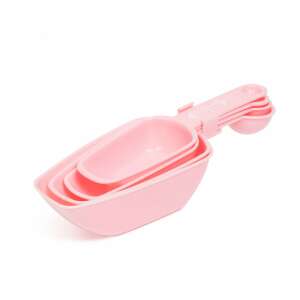 Pink measuring spoons set, 4 pieces, for baking and cooking - Ladle