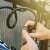 Fingerprint bike lock being used to secure a bicycle