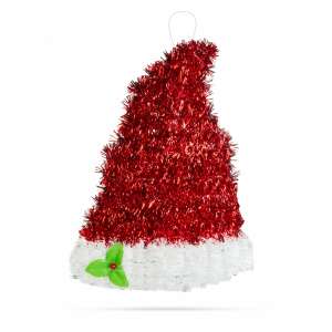 Red and white glitter Santa hat Christmas decoration, 34 x 26 cm - Nonbrand Santa Claus costume