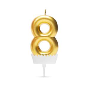 Gold number 8 birthday candle - Birthday Candle & Cake Topper