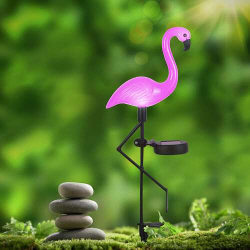 LED-es szolár flamingó - leszúrható - műanyag - 52 x 19 x 6 cm 75038556