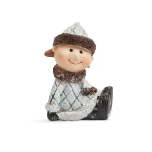 Figurină ceramică om de zăpadă Téli Hóemberke, decorațiune de iarnă - Nonbrand Decorațiuni de Crăciun