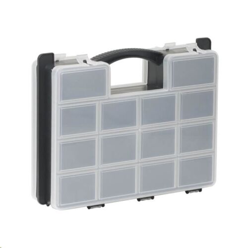 Double-sided organizer case, 290 x 230 x 70 mm, tool and parts storage