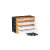 Portable parts storage cabinet with 6 drawers, black and orange, one drawer open