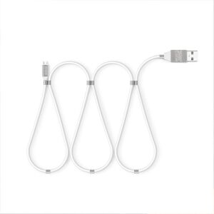White Magnetic Micro USB Cable 2A for Data Transfer and Charging - USB Cable
