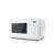 Sharp YC-MG252AE-C white microwave oven, side view