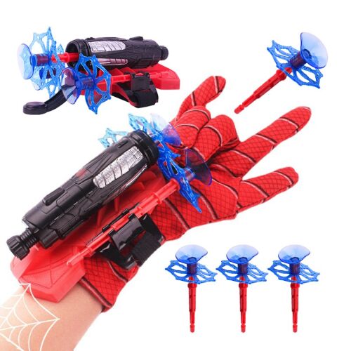 Ikonka Net Shooter Glove with 3 Arrows - Red