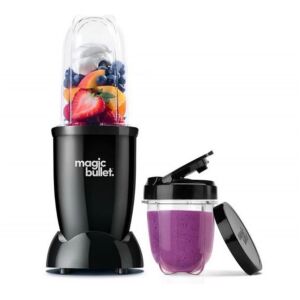 Blender negru Magic Bullet cu fructe și pahar pentru smoothie - Blendere