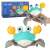 Interactive musical crab toy for kids, green, 3 years+