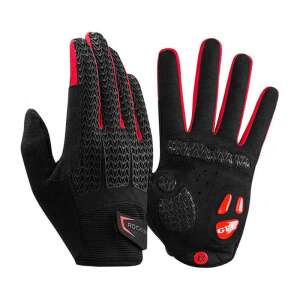 Cyklistické celoprsté rukavice Rockbros veľkosť: L S169-1BR (červeno-čierne) 66140630 Cyklistické ochranné vybavenie