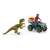Фигурка на динозавър Schleich Velociraptor атакуваща фигурка на динозавър Schleich Ankylosaurus, фигурка на мъж Schleich, карайки Schleich квадроцикъл