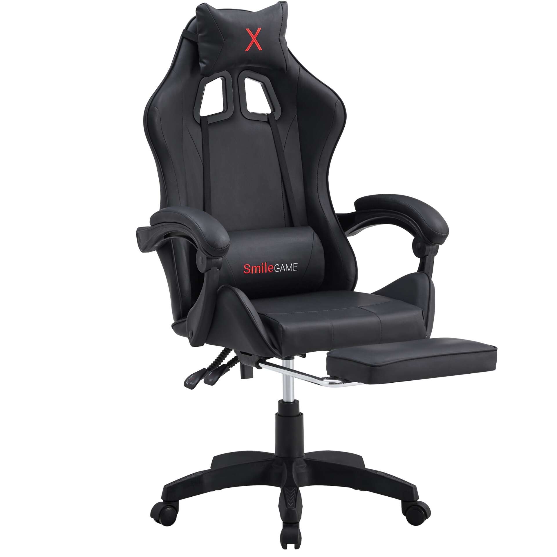 SmileGAME Xtreme Gamer szék lábtartóval #fekete