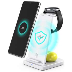 Boost 3-in-1 Wireless Charging Station, White