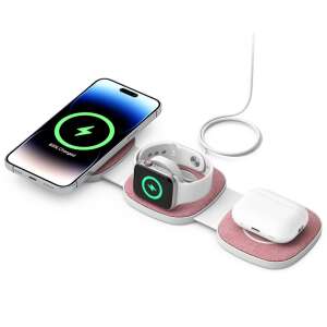 Boost 3 u 1 Bežična stanica za punjenje, ružičasta, za punjenje iPhone, Apple Watch i AirPods - Boost