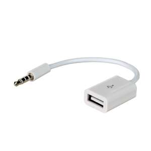 Akyga AK-AD-24 USB to 3.5mm Jack adapter, white, 15cm - Data Cable