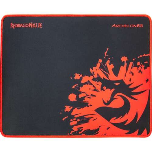 Redragon Archelon M Gaming Mouse Pad, black and red, with dragon design