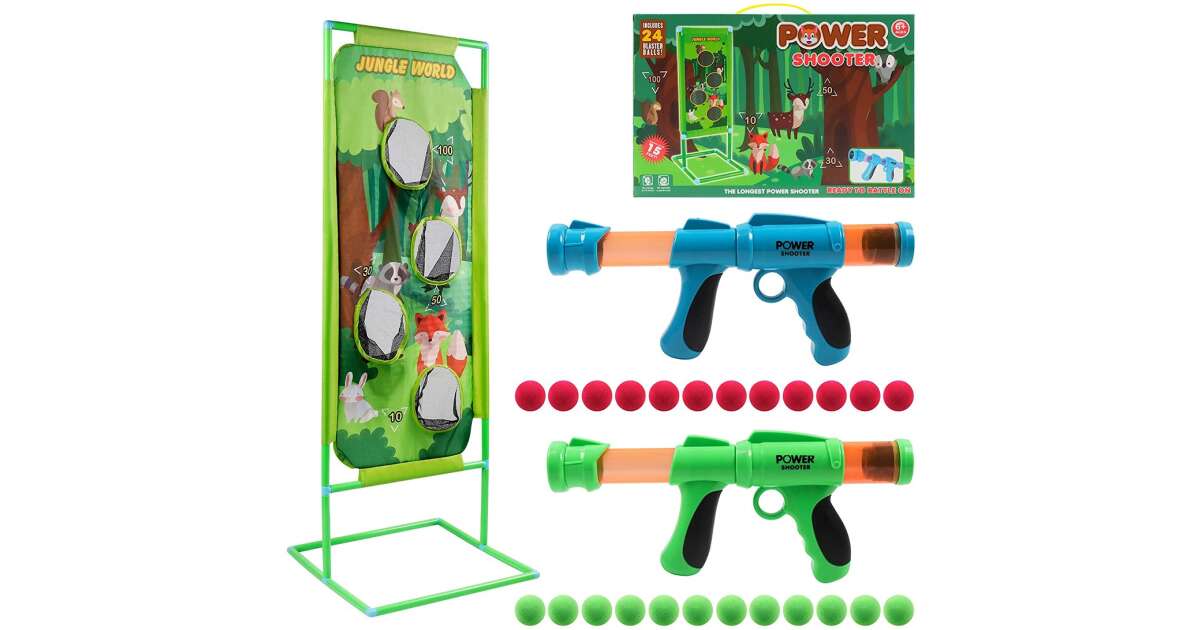 Céllövő játékfegyver felállítható táblával, szivacstölténnyel -POWER SHOOTER (BBJ) 62636458