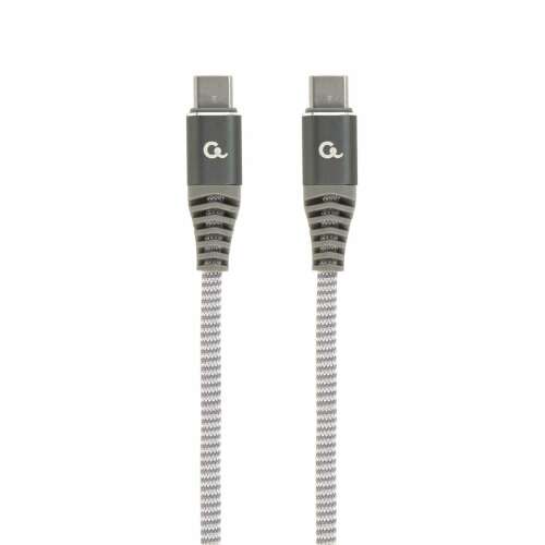 Gembird, 60W Type-C Power Delivery (PD), премиум кабел за зареждане и данни 1,5 м, сив, CC-USB2B-CMCM60-1,5M (CC-USB2B-CMCM60-1.5M)