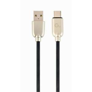 Cablu USB Gembird CC-USB2R-AMCM-1M din cauciuc premium tip C de încărcare și transfer de date 1m negru - Cabluri de date