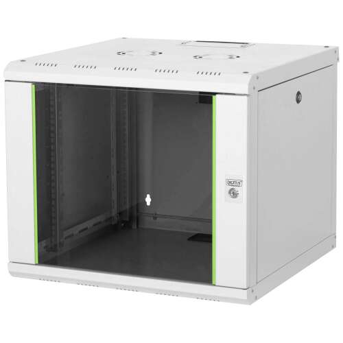 Стенен шкаф за сървър Digitus DN-19 09U-6/6, сив, 9U, 600x600mm, със стъклена врата