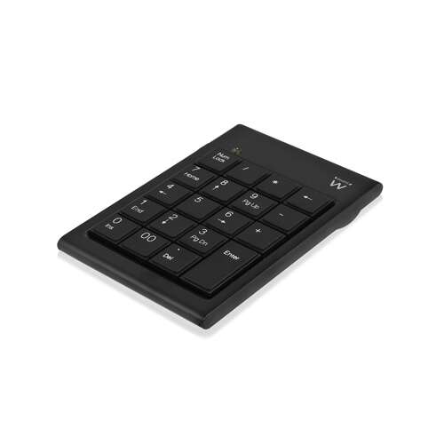 Ewent EW3102 USB Numpad, tastatură numerică neagră pentru PC, laptop, desktop