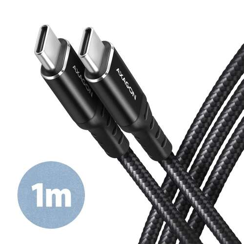Kabel AXAGON BUCM-CM10AB HQ USB-C do USB-C, 1 metr, czarny