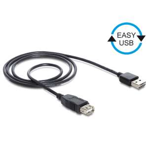 DeLock EASY-USB 2.0 Type-A male to USB 2.0 Type-A female extension cable, black, 1 meter - USB Cable