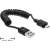 DeLock USB 2.0 A hím > USB micro-B hím tekercselt kábel, 0,6m, fekete