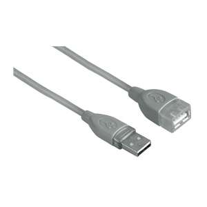 Predlžovací kábel Hama USB 2.0, sivý, 1,8m