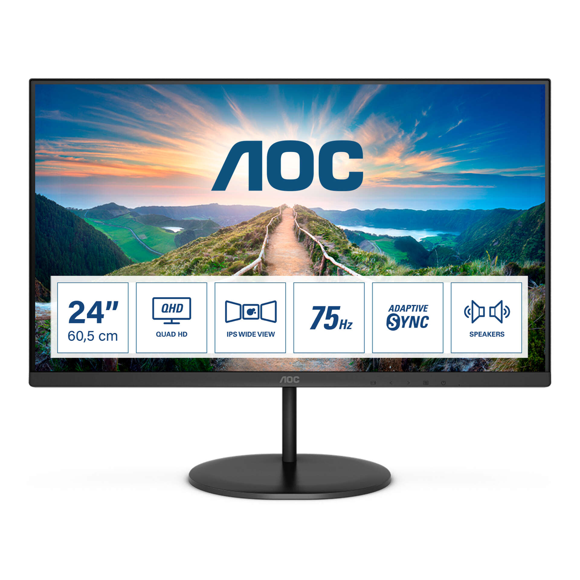 Aoc v4 q24v4ea led display 60,5 cm (23.8") 2560 x 1440 pixelek 2k...
