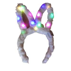 FEHÉR LED-es Világítós Szőrös Nyuszifül Nyuszi Fejpánt 62642242 