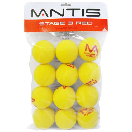 Mantis Stage 3 Red hab teniszlabdák, 12 db-os csomag