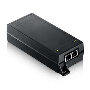 ZyXEL PoE12-60W 5G PoE++ Injector, black, angled view - Zyxel