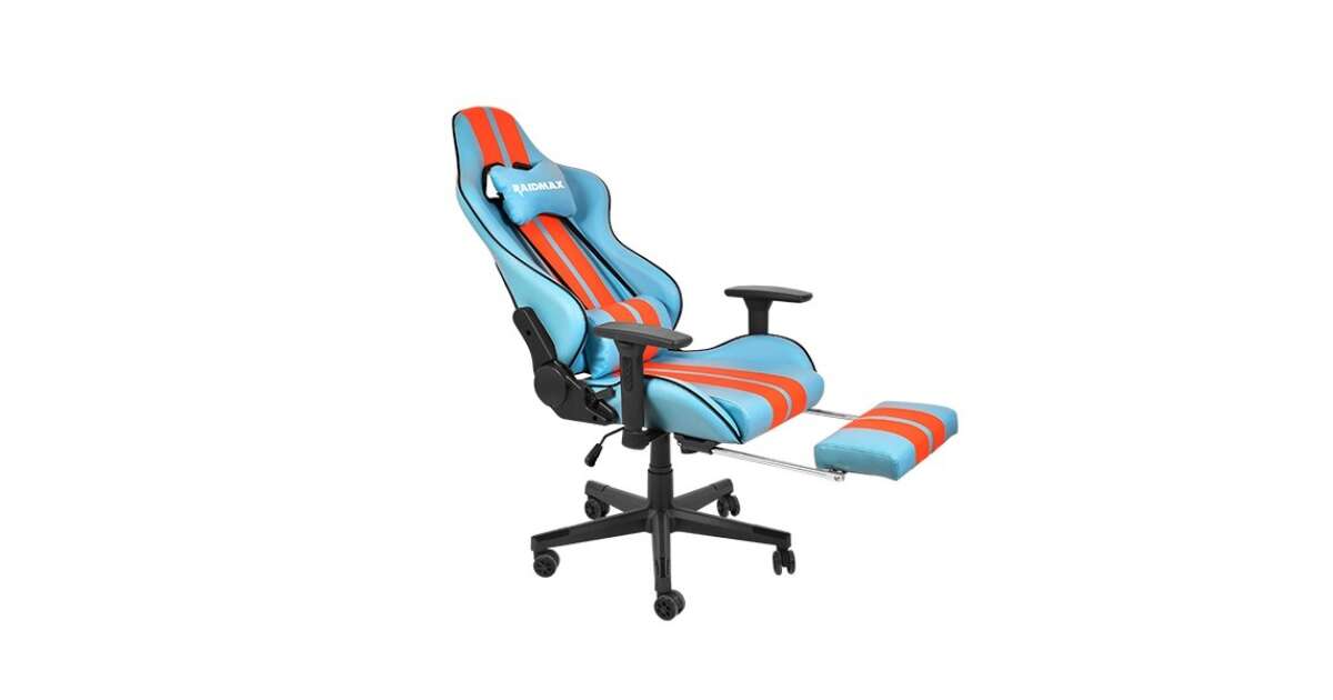 Orange and blue online gaming chair