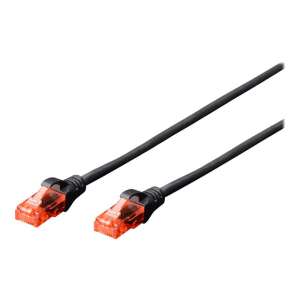 Digitus CAT6 U-UTP Patch Cable 1m Black DK-1612-010/BL - 1 méteres fekete hálózati kábel RJ45 csatlakozókkal - UTP kábel