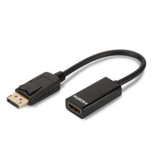 Cablu adaptor Assmann DisplayPort la HDMI, 0,15m, negru - Digitus Convertoare DisplayPort