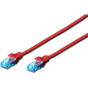 Digitus CAT5e U-UTP Patch Cable 3m Red DK-1511-030/R, piros hálózati kábel RJ45 csatlakozókkal - 3M
