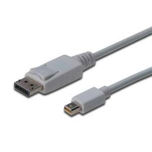 Assmann DisplayPort Verbindungskabel, Mini DP auf DP, 3m, weiß - Digitus