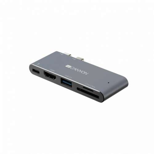 Docking station Canyon CNS-TDS05DG, 5 porturi, USB-C, aluminiu