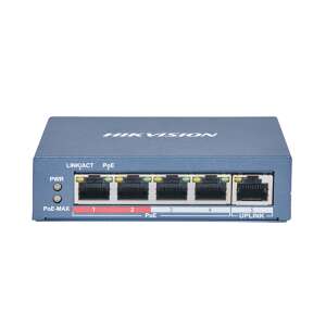 Hikvision DS-3E0105P-E(B) 5 portos, nem kezelt L2 Fast Ethernet kapcsoló PoE támogatással - Hikvision