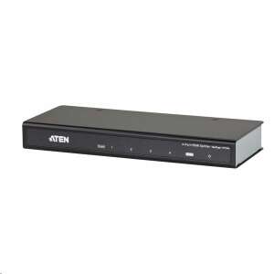 ATEN VS184A Splitter HDMI cu 4 porturi, negru, vedere din față - Hub-uri HDMI