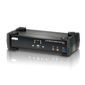 ATEN 2-Port USB 3.0 4K DisplayPort KVMP Switch CS1922, Comutator KVM cu 2 porturi, hub USB 3.0 și conexiuni DisplayPort 4K - Switch-uri KVM